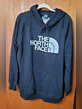 The North Face Women's Black Hoodie Sweatshirt White Logo Size 3X NWT (1354)